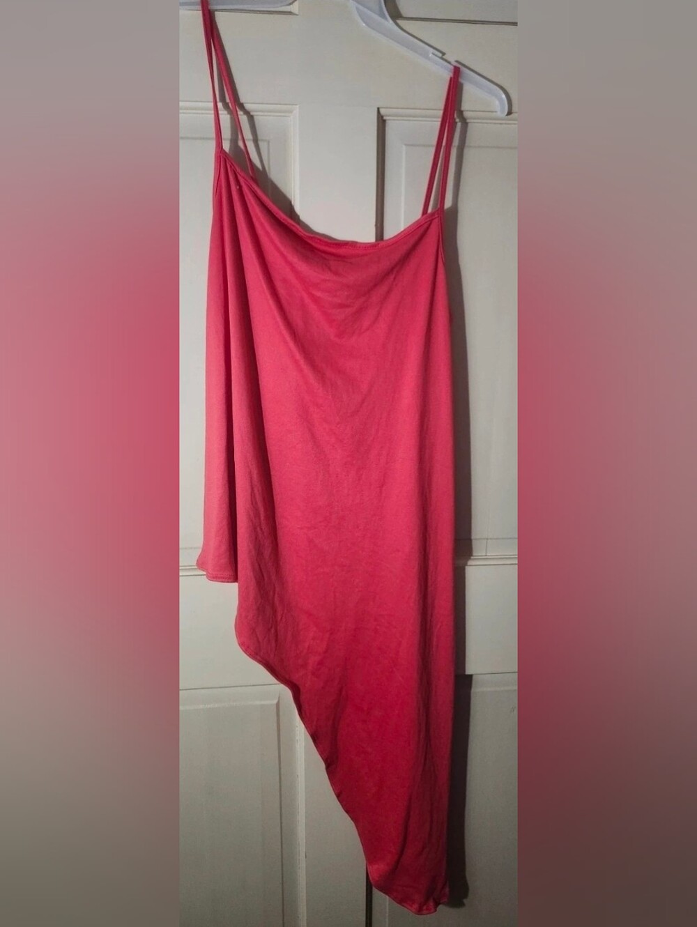 Women's Pink Asymetrical Tank Top - Simply Soft Casual Layer